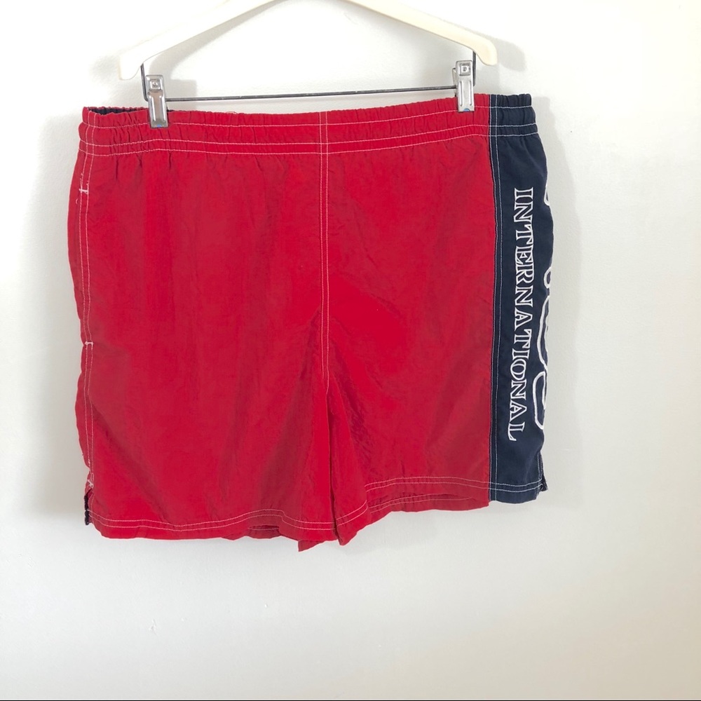 Vintage Fila Spellout Swim Trunks Lg Nautical